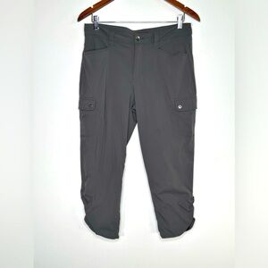 Eddie Bauer Cargo Capri‎ Hem Ruched At Hem Zipper Back Pockets Sz T8